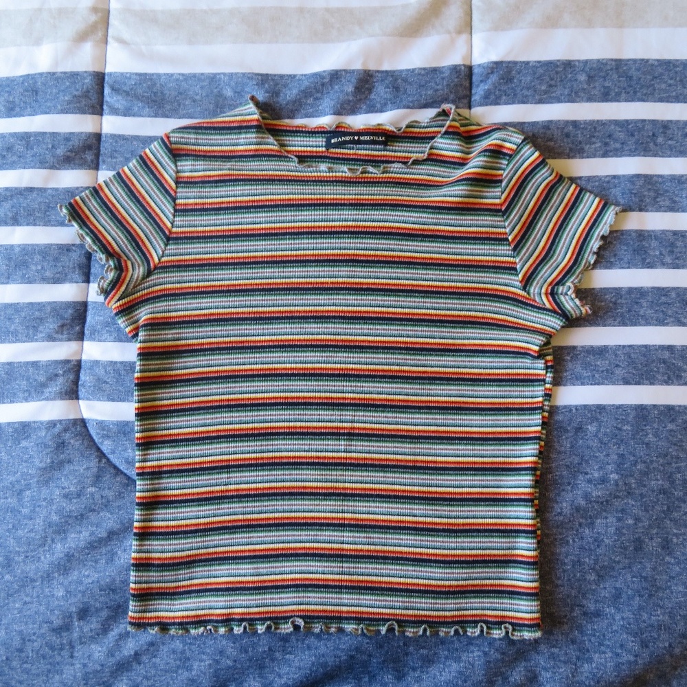 SOLD ON INSTA Brandy Melville Wynn Striped Top